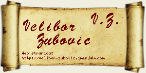 Velibor Zubović vizit kartica